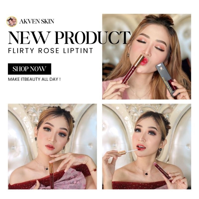 FLIRTY ROSE LIPTINT ORIGINAL BY AKVEN / AKVEN LIPTINT /AKVEN FLIRTY ROSE LIPTINT