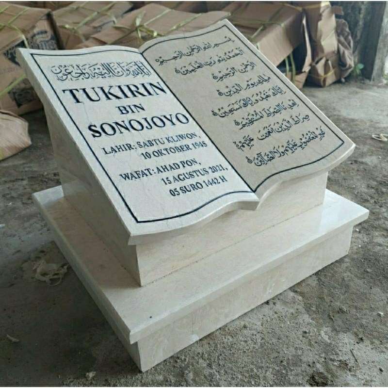 Nisan Makam Marmer Model Buku