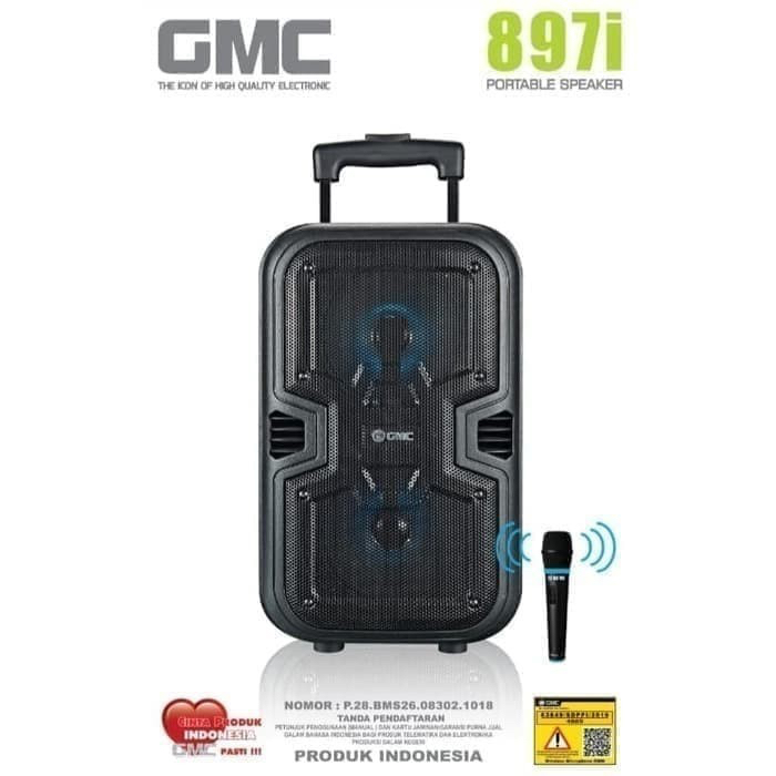 SPEAKER PORTABLE GMC 897I(WIRELESS KARAOKE,BLUETOOTH,USB)