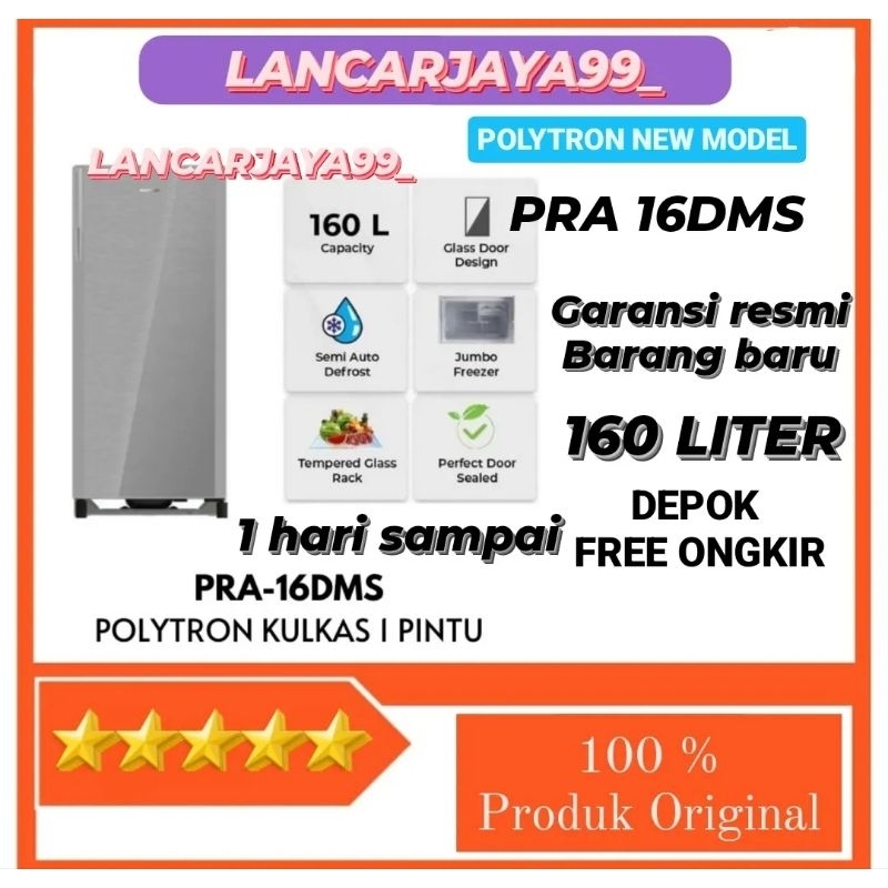 KULKAS POLYTRON 1 PINTU 170 LITER