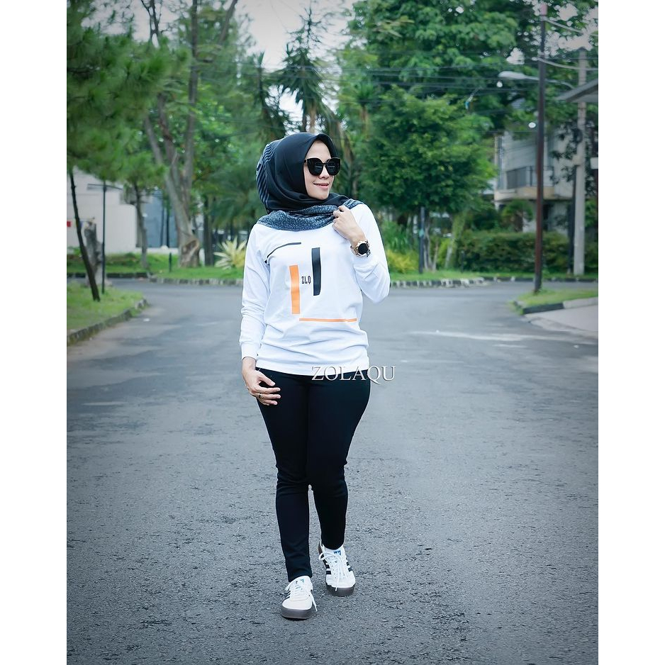 KAOS WANITA PUTIH ZOLAQU UNTUK STYLE HIJAB MURAH MERIAH