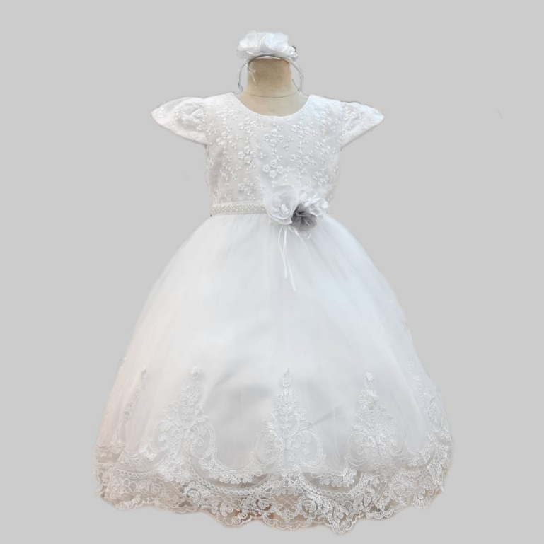 Gaun Dress Ekor Pesta Anak Mewah/ Gaun Ekor Anak Premium PUTIH PM23