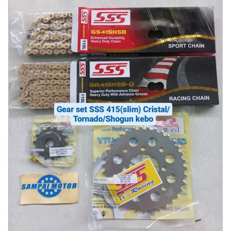 Gear set SSS 415(slim) Cristal/Tornado/Shogun kebo