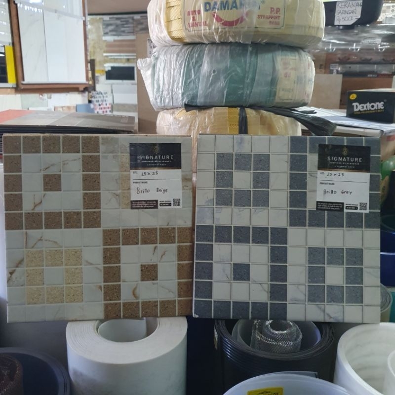keramik lantai kamar mandi teras cuci 25x25 MULIA SIGNATURE BRILLO