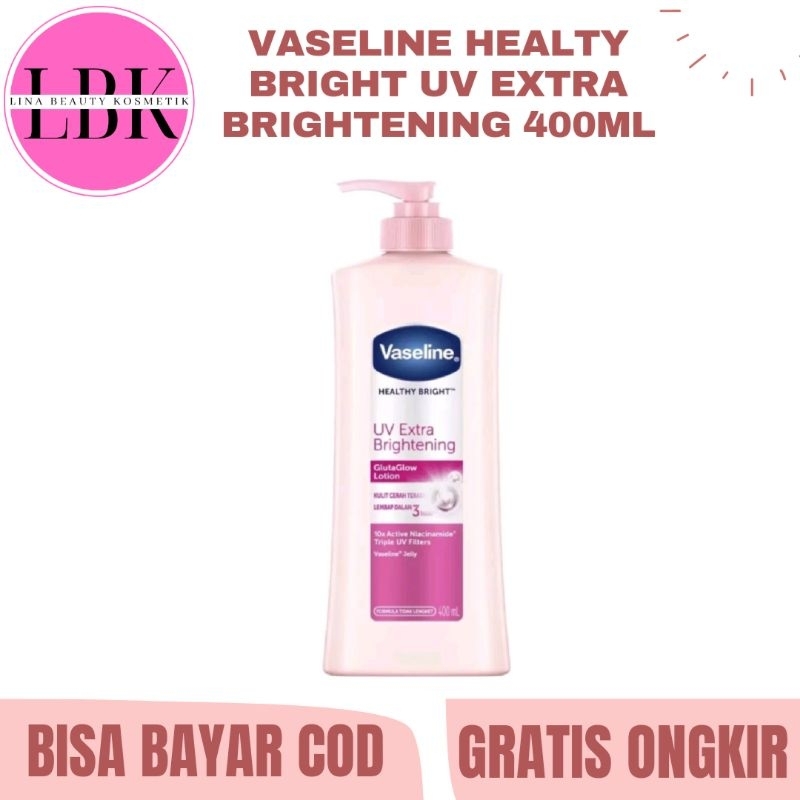 VASELINE Hand Body Lotion - Healthy White UV Lightening 400ML//vaseline hand body 400 ml promo/vasel
