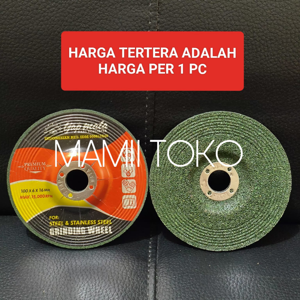 Mata Batu gerinda poles 4 inch Besi Stainless Grinding Wheel Tjap Mata