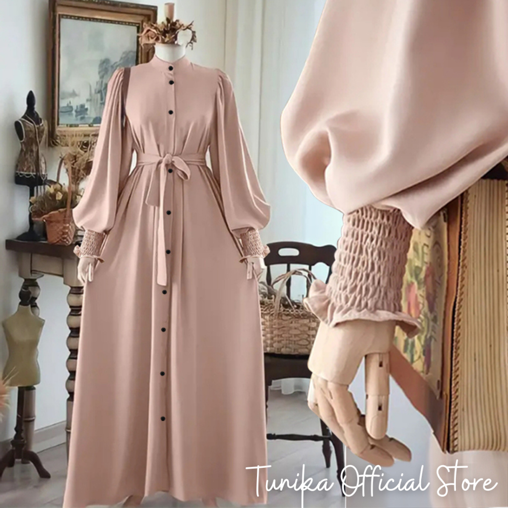 Rika Maxy - Crinkle Airflow - Baju Gamis Jumbo Wanita - Dress Muslim - Gamis Dewasa - Tunika