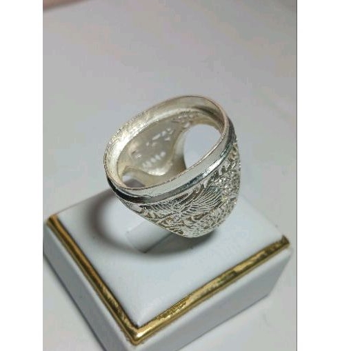 Ring perak ukir naga