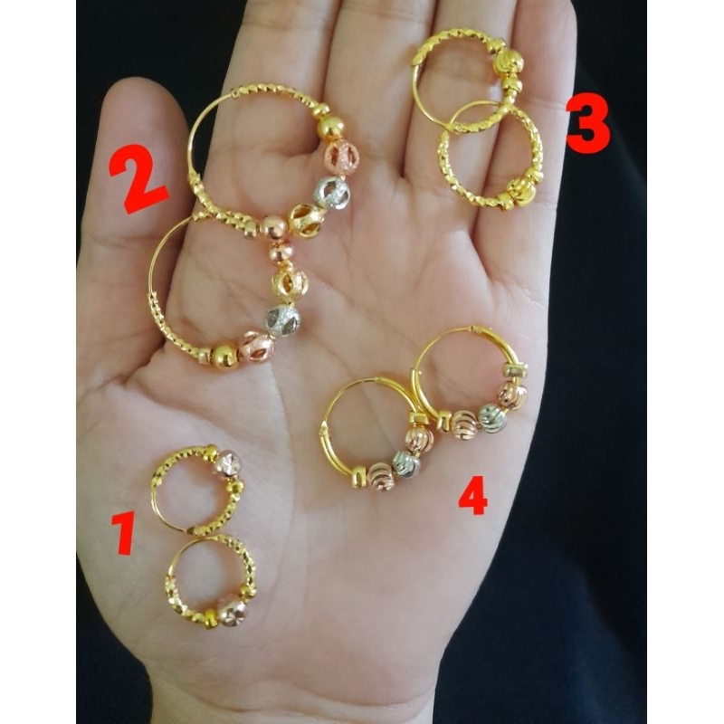 Anting Gipsi bulat Emas Muda kadar 15% (CEK BERAT DI VARIASI)
