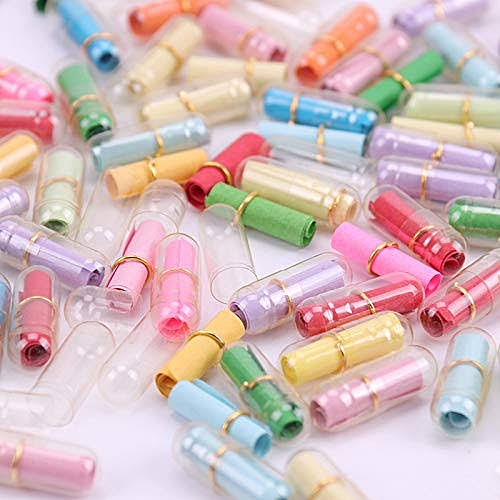 (50pcs) Surat Kapsul Transparan / Surat Cinta / Vitamin Cinta / Souvenir / Hadiah Pacar / Hadiah Bes