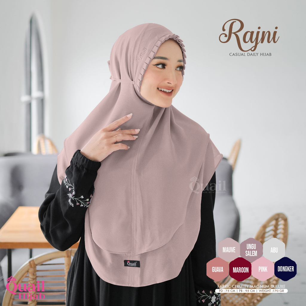 Quail Hijab - RAJNI DAILY HIJAB LIPIT ORI QUAIL JILBAB KHIMAR