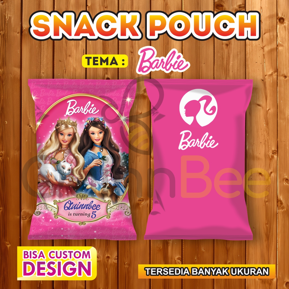 

Snack Pouch Jumbo|Pouch Ultah|Kemasan Snack Ulang Tahun|Birthday Snack Pouch (Gratis Design) - BARBIE