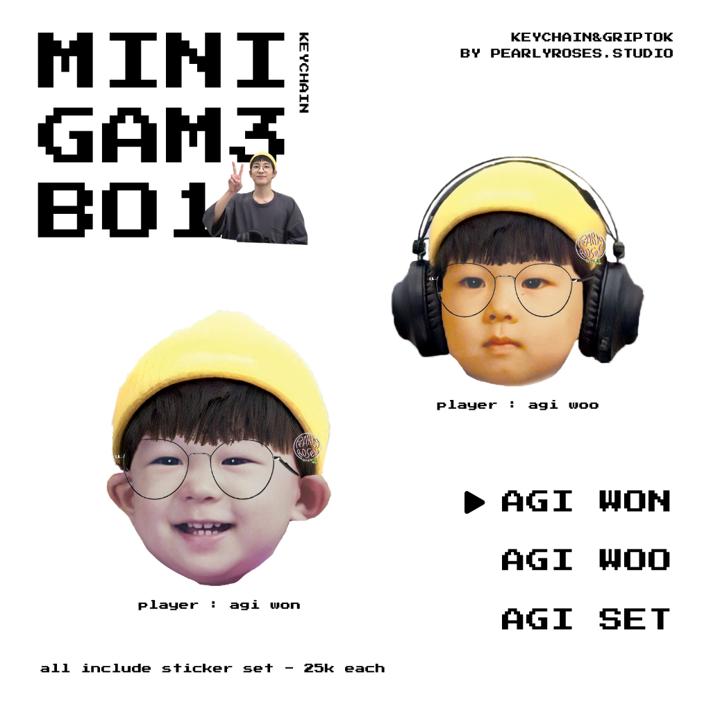 [READY STOCK] Wonwoo Mini GAM3BO1 Keychain & Griptok by Pearlyroses.studio