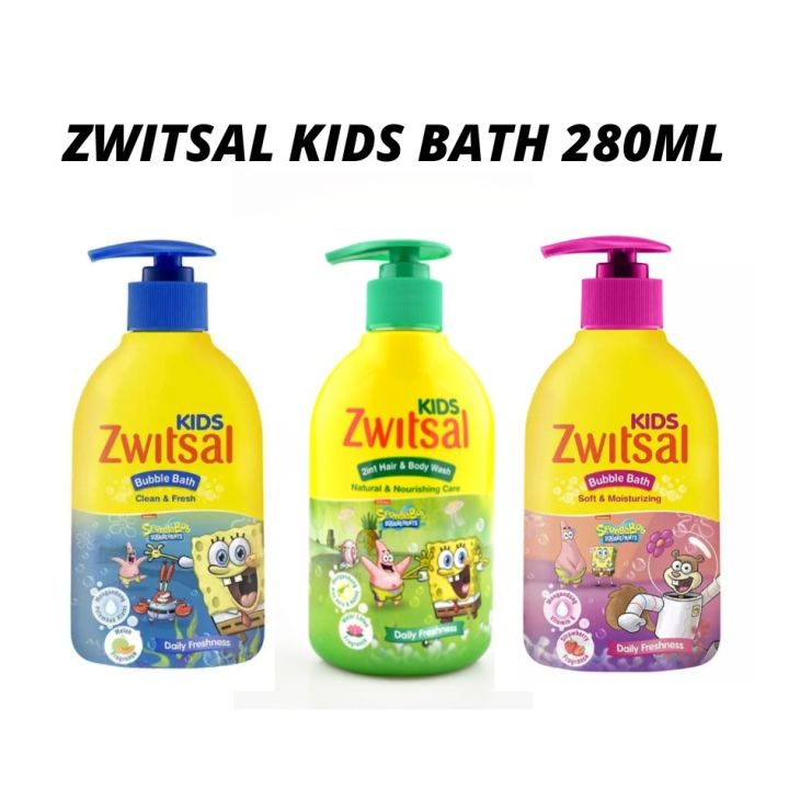 ZWITSAL Kids 2-in-1 Hair & Body Wash/ Buble Bath 280 ml BOTOL PUMP/ REFILL