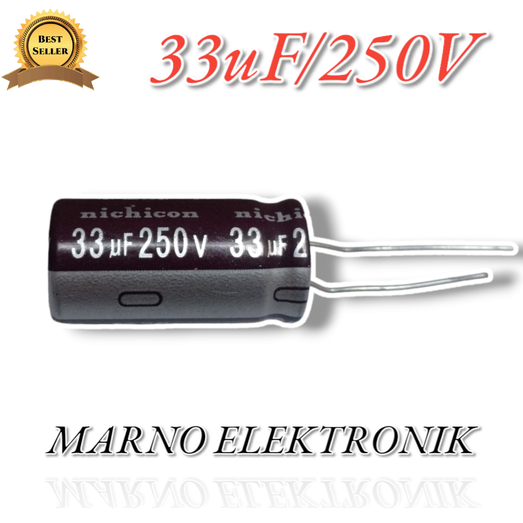ELCO CAPASITOR 33UF 250V 33 UF 250 V 33 MIKRO KAPASITOR VOLT
