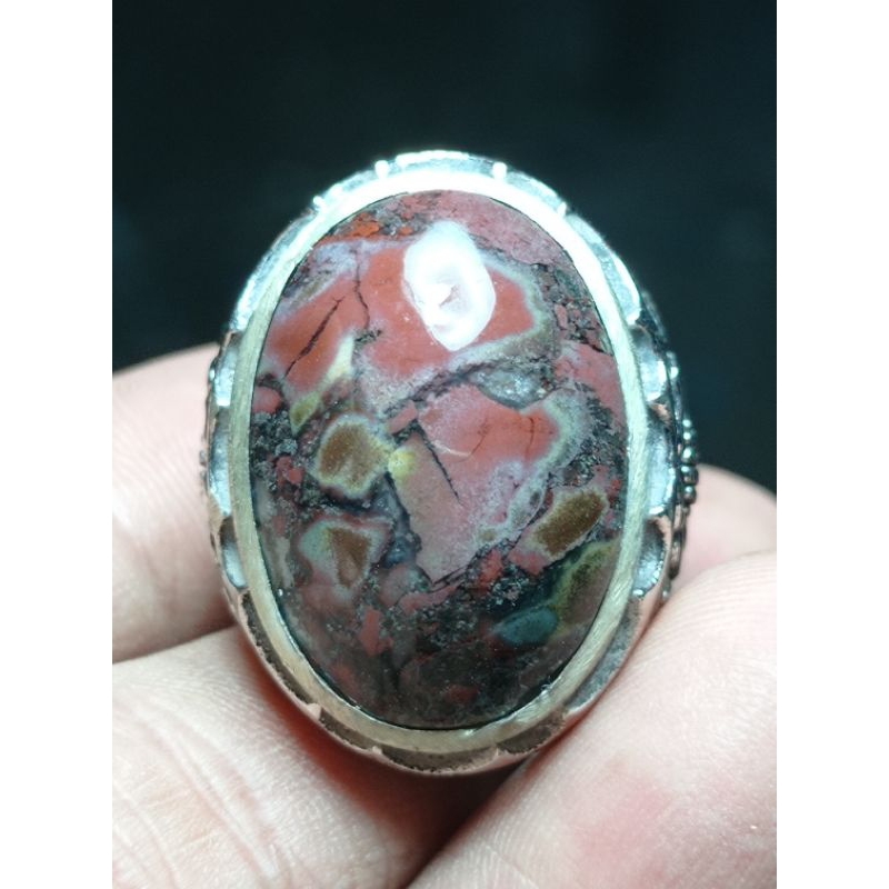 cincin batu akik pancawarna kembang klawing super lain garut phyrus dan pacitan