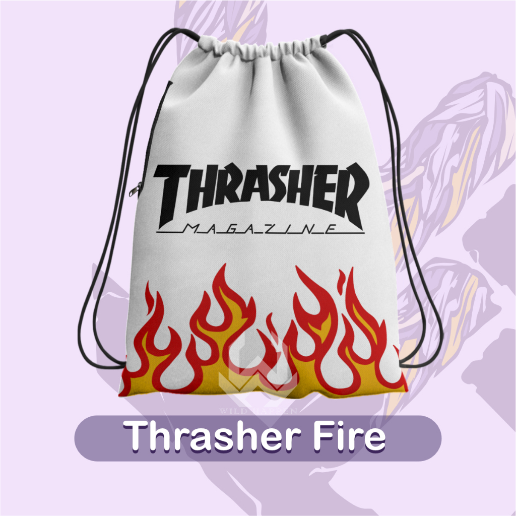 Tas Serut / String Bag Full Print THRASHER FIRE - THRASHER
