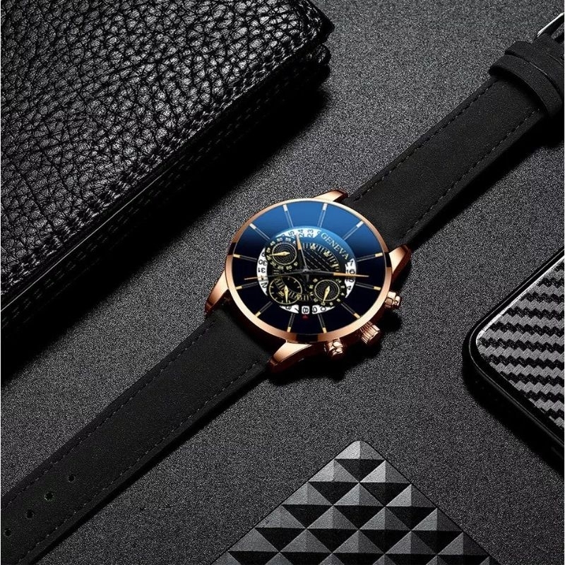 Jam Tangan Pria Kulit Geneva cronoo