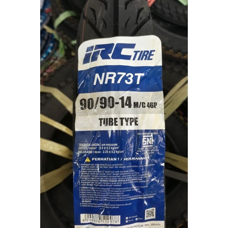 ban luar 90/90-14 IRC NR73 TUBETYPE NON TUBLES 9090 RING 14