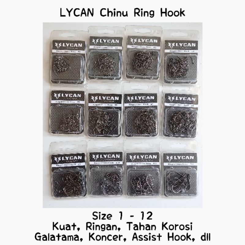 Lycan Chinu Ring Hook Mata Kail Kuat Galatama Dasaran Laut