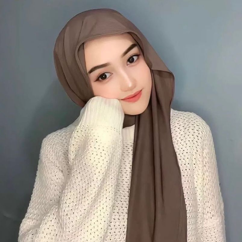 Pashmina Kaos Jersey II Hijab Jersey II Pashmina Mleyot Flowly-1