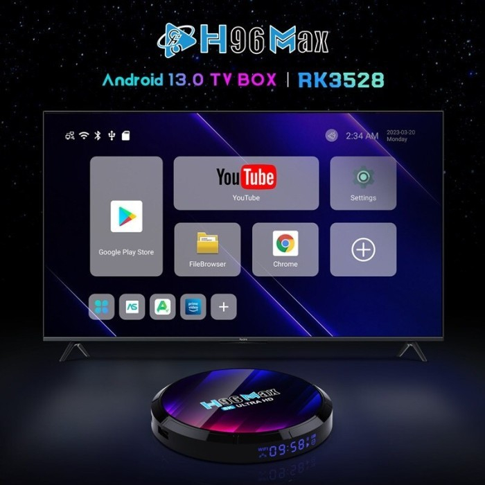 Android Tv Box H96 MAX RK3528 4GB/64GB Android 13 Wifi6 Bluetooth 5.0