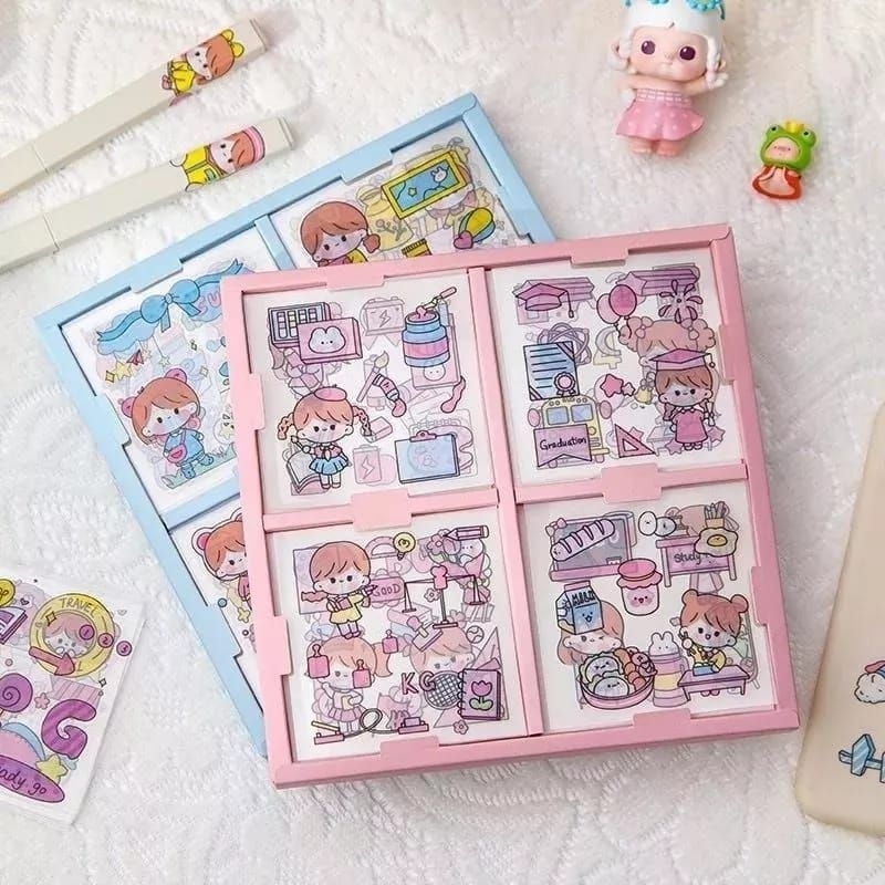 

100 Lembar Stiker Motif Kartun Korea Lucu Anti Air