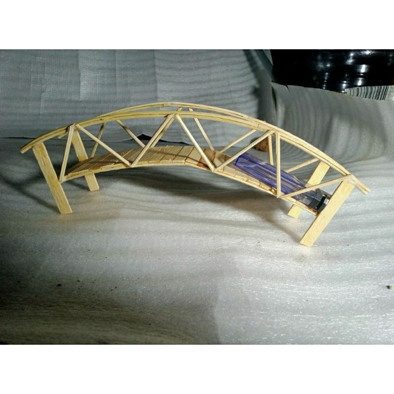 miniatur jembatan kayu stick stik eskrim hiasan diorama aquascaoe aquarium panjang 25cm