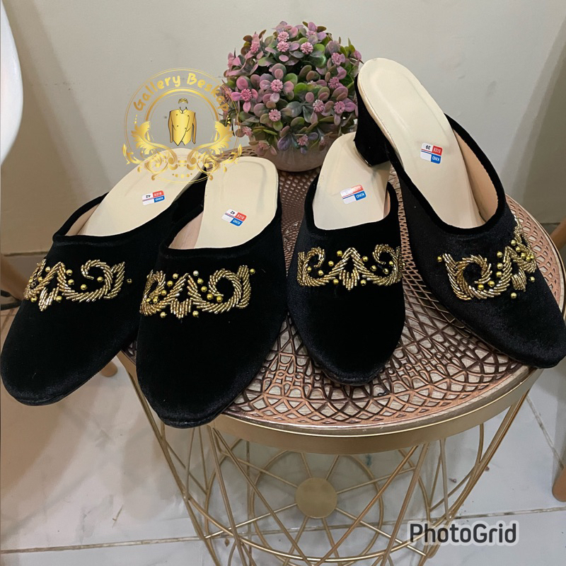 READY Selop pengantin bludru payet random