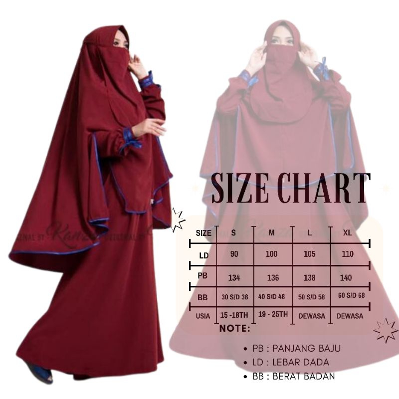 1 Set Baju Muslim Wanita Syari Gamis Hijab instan Dan Cadar | Gamis Set Khimar Terbaru Kekinian | Fashion Muslim-2
