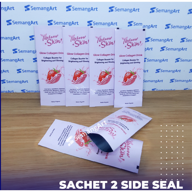 

Sachet Stick 4x12 Kemasan Minuman Serbuk Collagen / Makanan Full Printing Desain Custom