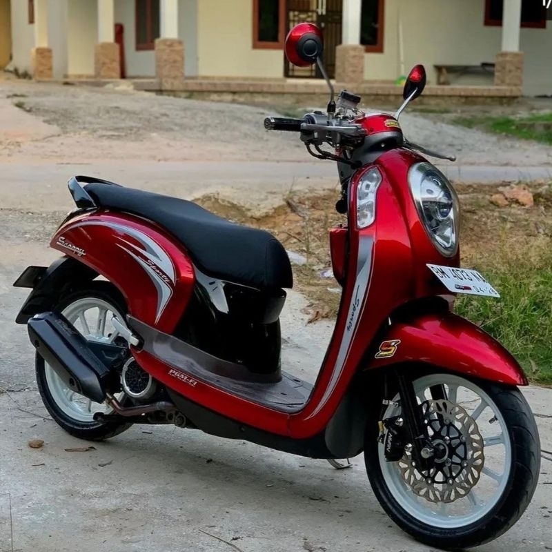 Striping lis sticker standar ORI honda Scoopy 2014 2015 stylish merah
