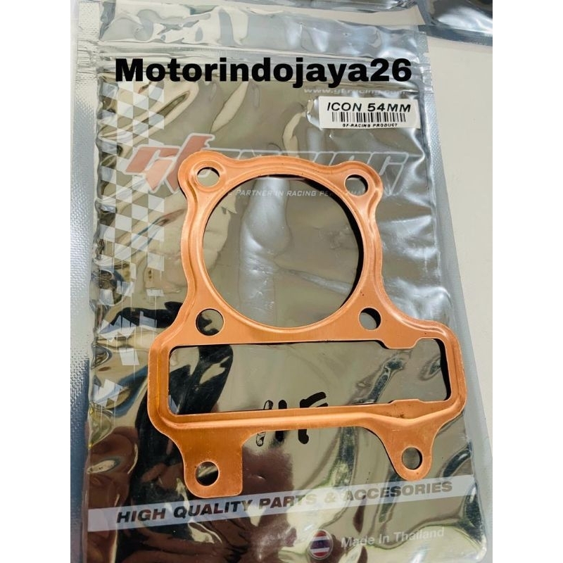 Paking Blok Head Tembaga Beat Karbu Scoopy Karbu tebal 0.5mm Diameter 54mm GF Racing