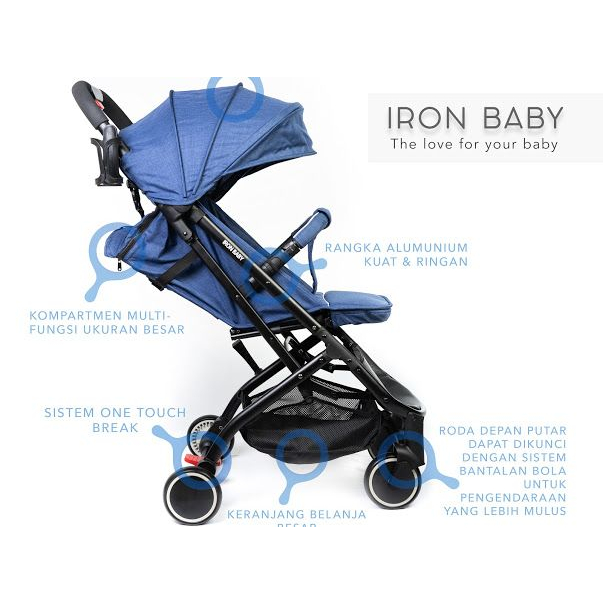 IRON BABY STROLLER CABIN SIZE STROLLER BAYI BELLASHOP