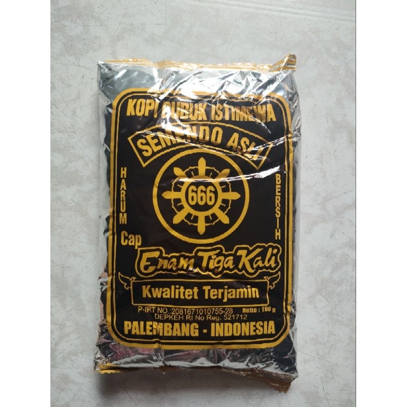 

KOPI SEMENDO ASLI CAP 666 |KOPI PALEMBANG 1 PACK ISI 190 GR