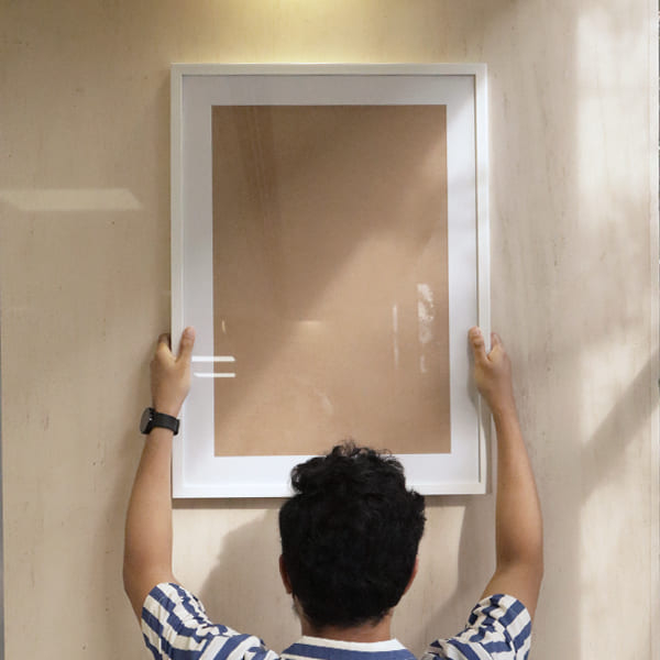 White Fiber Frame - Bingkai Fiber Putih Pigura Minimalis