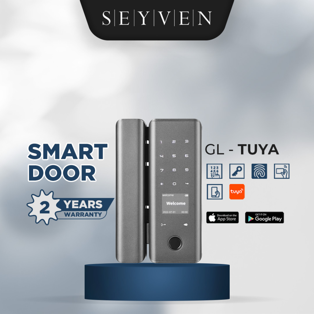SEYVEN Smart Door Lock Kunci Pintu Digital Pintu Kaca Digital Lock with APP Tuya