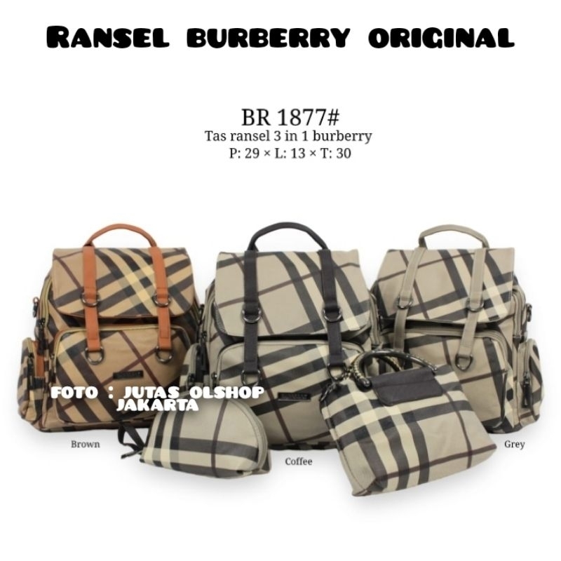 TAS RANSEL BURBERRY 1877 - TAS RANSEL WANITA SATU SET