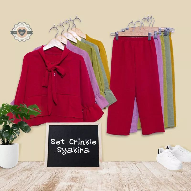 Baju Setelan Anak Perempuan Blouse Crinkle Airflow Syakira lucu