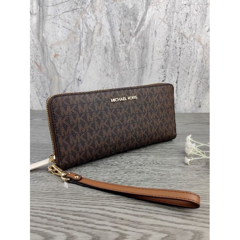 MK Jet Set Travel Large Continental Sig Brown