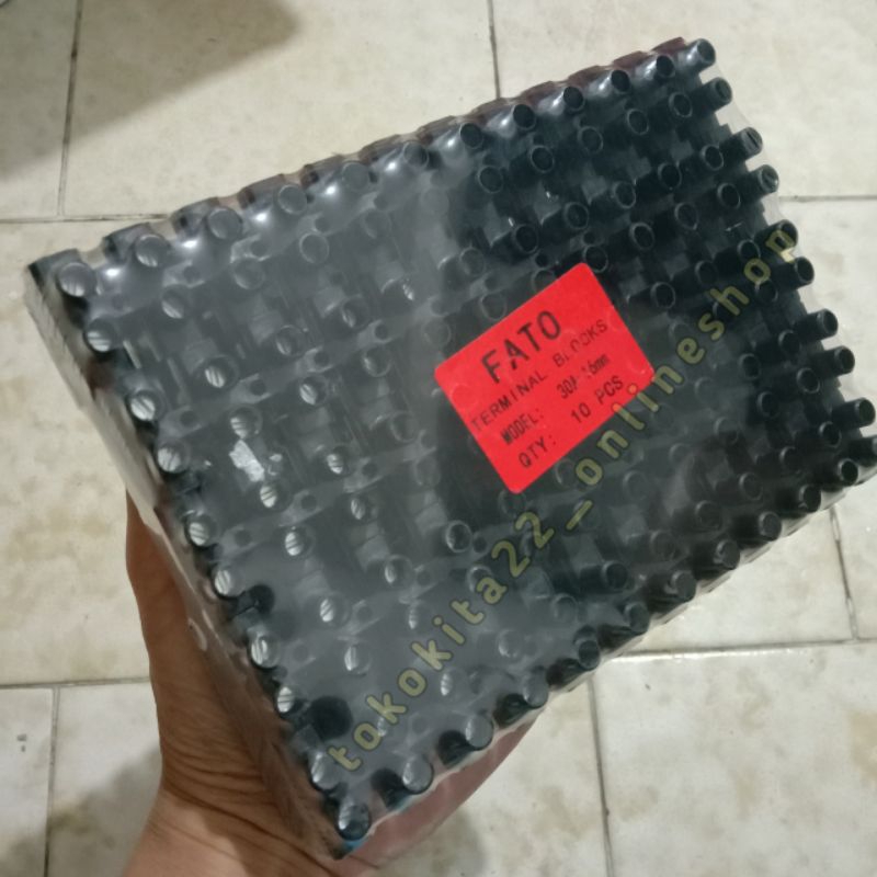 terminal blok krustin hitam 16mm 30 ampere / sambungan kabel