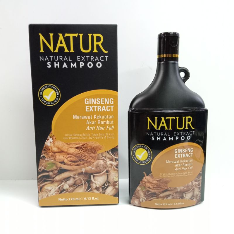 NATUR SHAMPOO GINGSENG EXTRACT 270 ML - SHAMPO UNTUK RAMBUT RONTOK