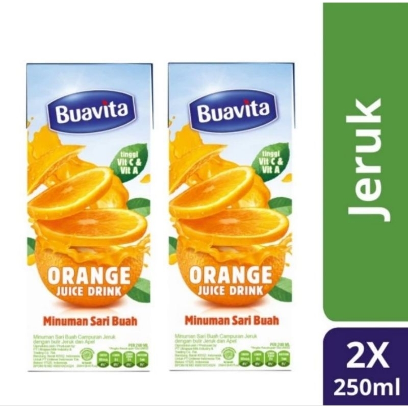 

Buavita Juice Orange Minuman Sari Buah Jeruk 250Ml 2pc