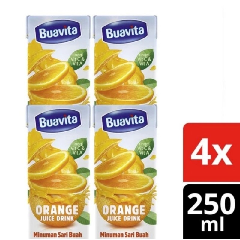 

Buavita Juice Orange Minuman Sari Buah Jeruk 250Ml 4pc