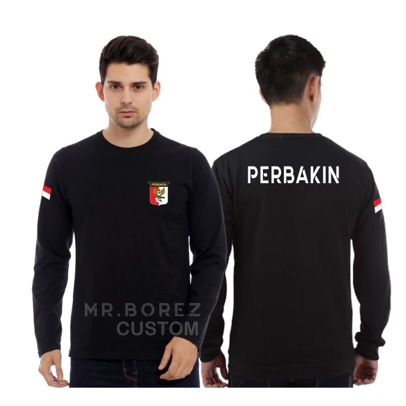 Kaos Katun Perbakin / Baju Perbakin / Kaos Crew Neck Perbakin / Kaos Distro / Kaos Hitam Lengan Panj
