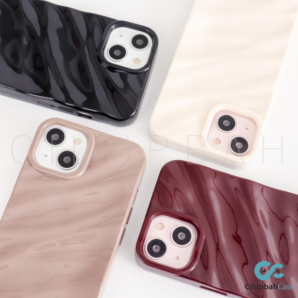 Softcase Silicone Glossy Wrinkle Fullcover Case for iPhone 11 12 13 14 15 16 Plus Pro Max