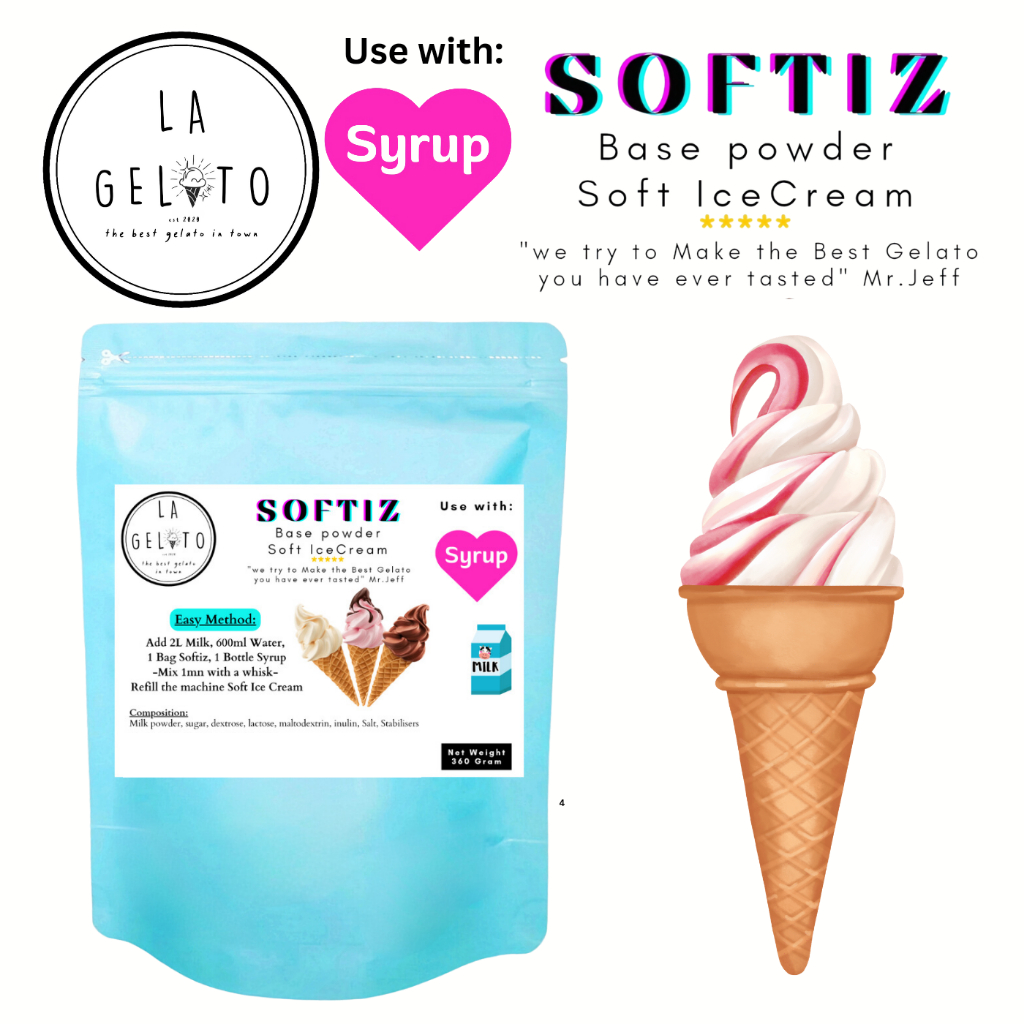 

Bubuk Soft Ice Crem aneka rasa spesial untuk mesin soft ice untuk 3L