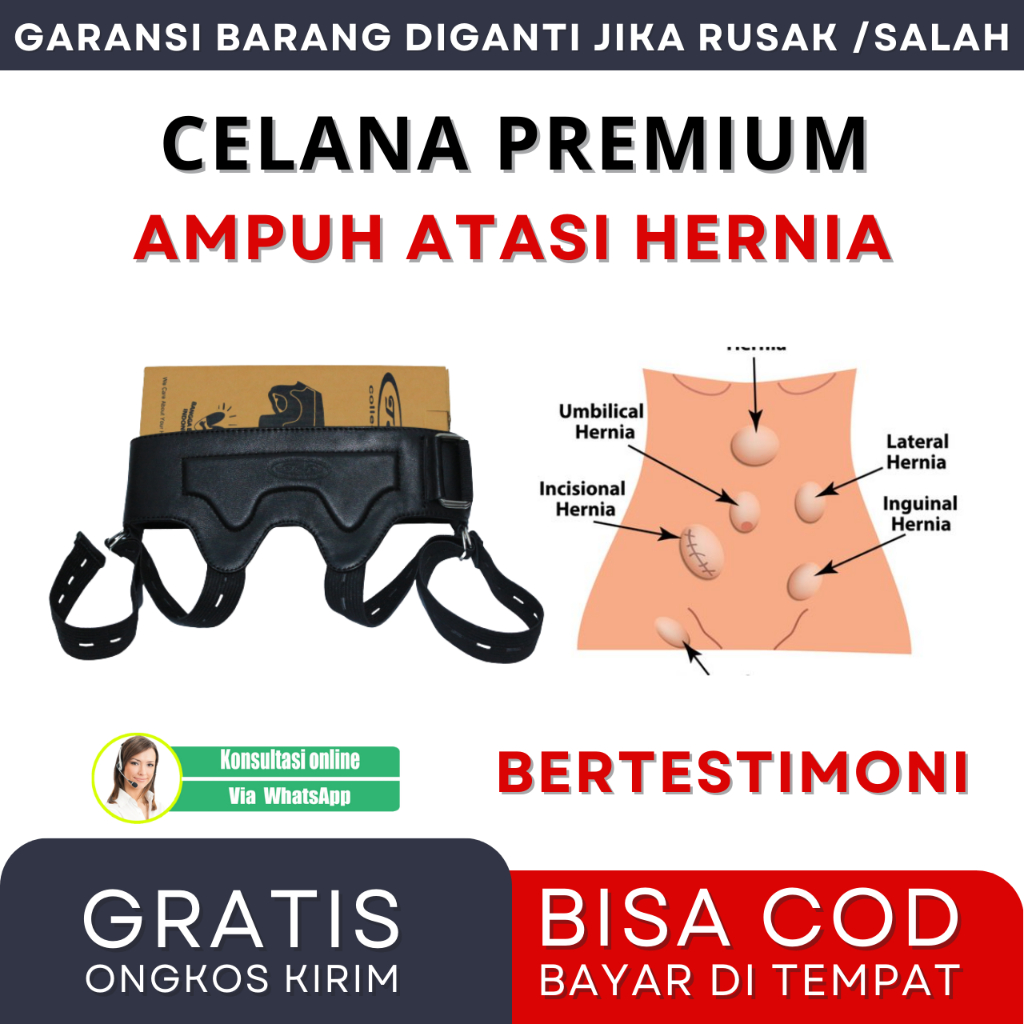 Celana Hernia Premium, Celana Dalam Hernia Pria & Wanita, Obat Turun Berok, Hidrokel, Varikokel, Cel