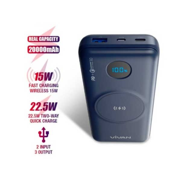 Power Bank Vivan VPB-W20 20000 mAh Blue