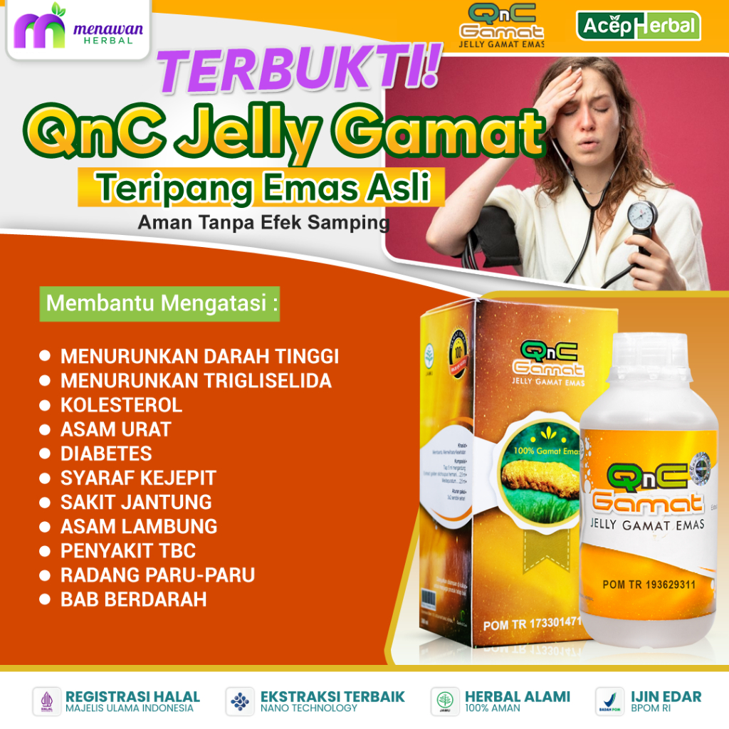 

Obat Khusus Darah Tinggi - Herbal Alami Teripang Emas Asli - Darah Naik - Hipertensi QNC JELLY GAMAT